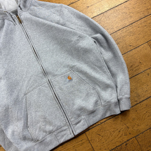 Vintage Carhartt Grey Zip Hoodie Sweatshirt - L