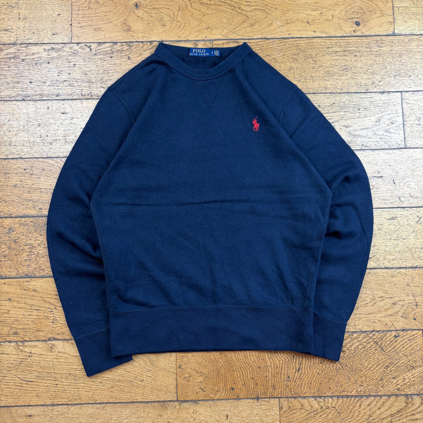 Vintage Ralph Lauren Navy Embroidered Sweatshirt - S