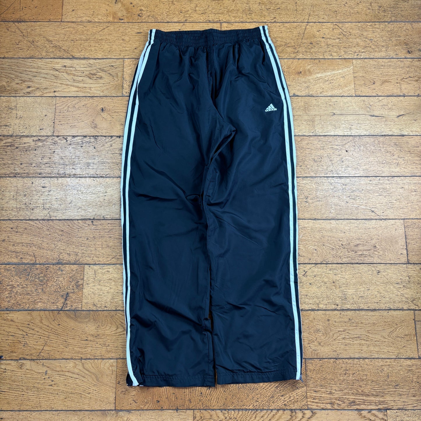 Vintage Adidas Black Baggy Tracksuit Sweatpants Track Pants Bottoms - M