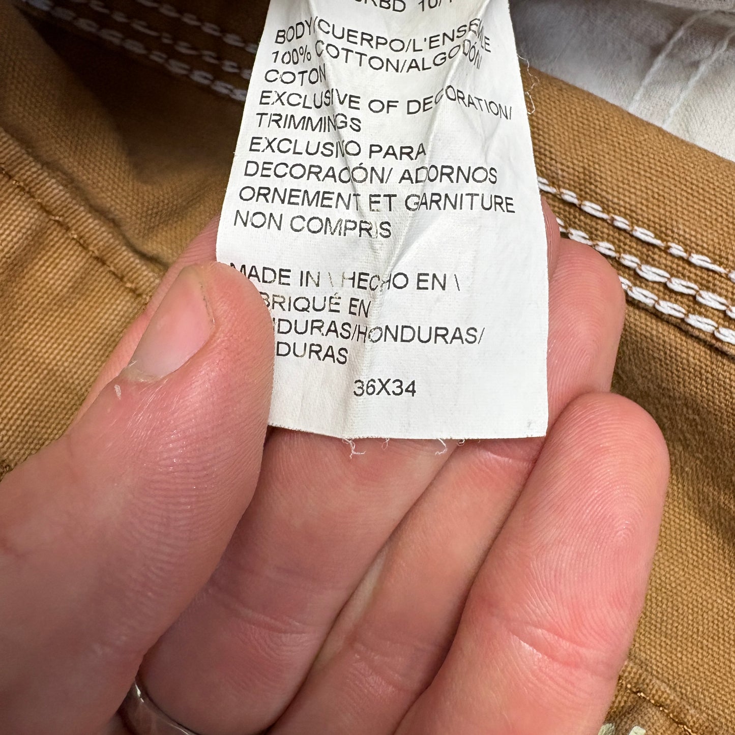 Vintage Dickies Workwear Carpenter Baggy Brown Trousers - 36