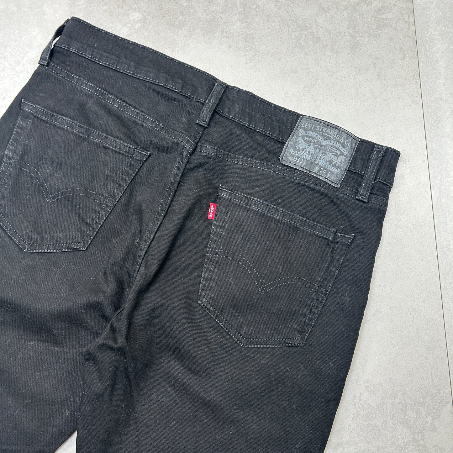 Vintage Levis 511 Slim Black Denim Shorts - 34