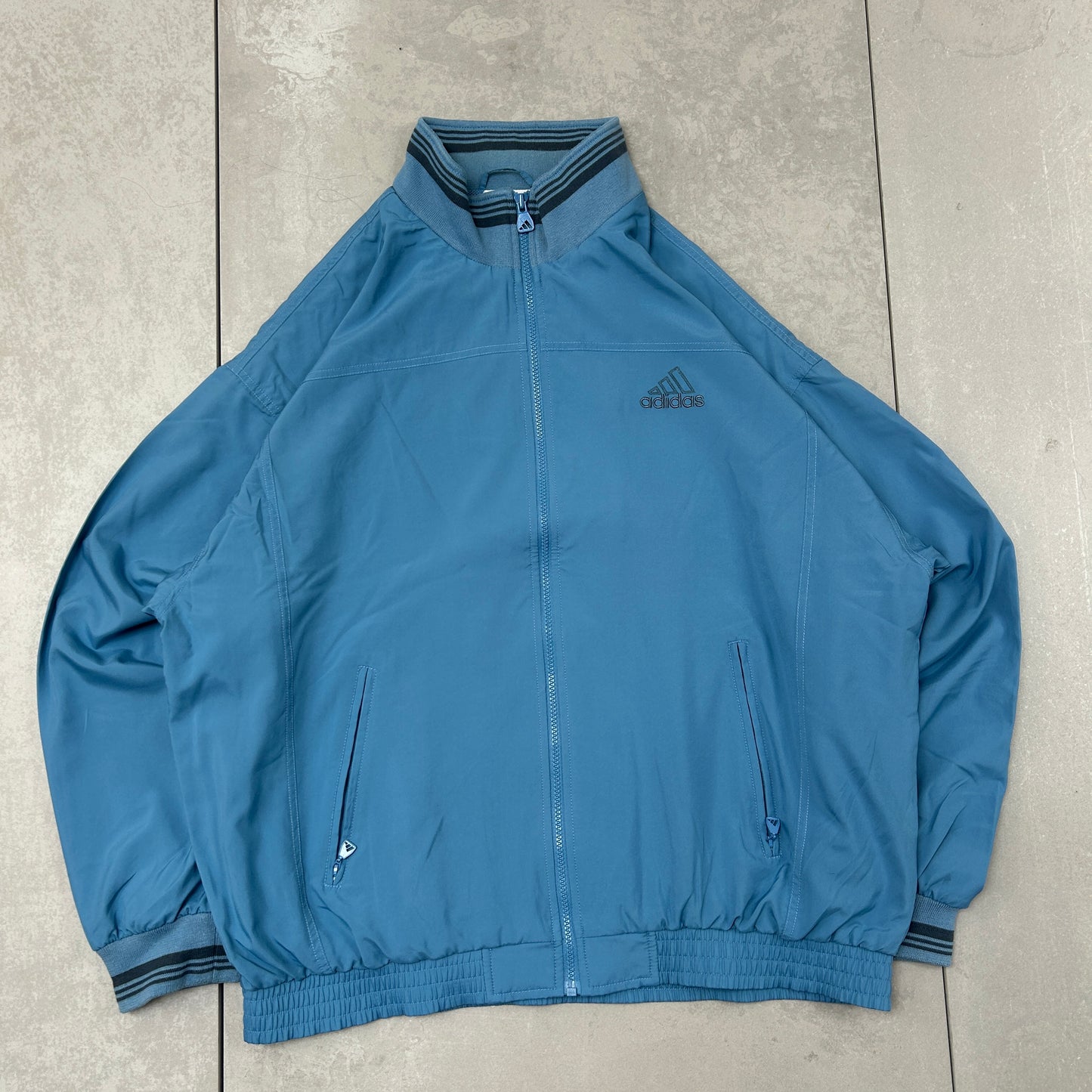 Vintage 90s Adidas Blue Tracksuit Track Shell Windbreaker Jacket - L