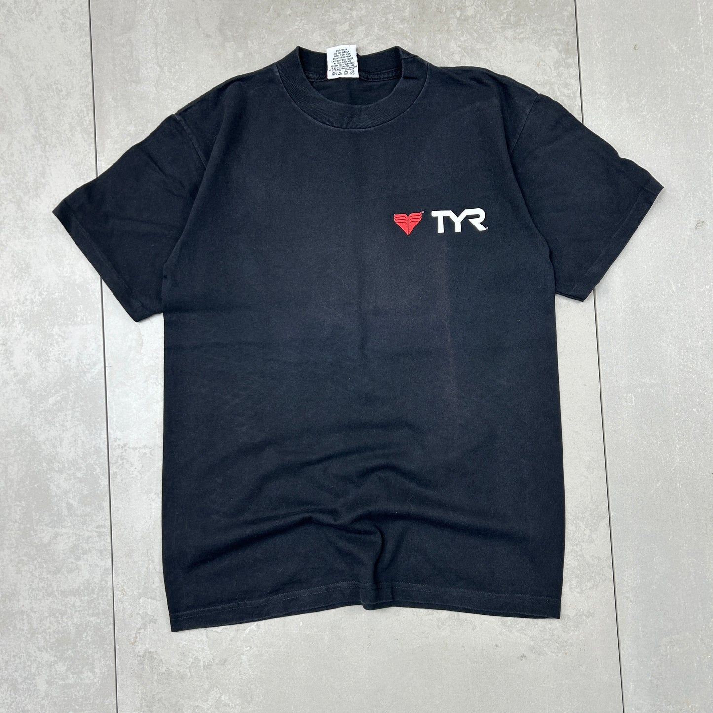 Vintage 90s TYR Single Stitch Graphic Funny Dog Black T-Shirt - S