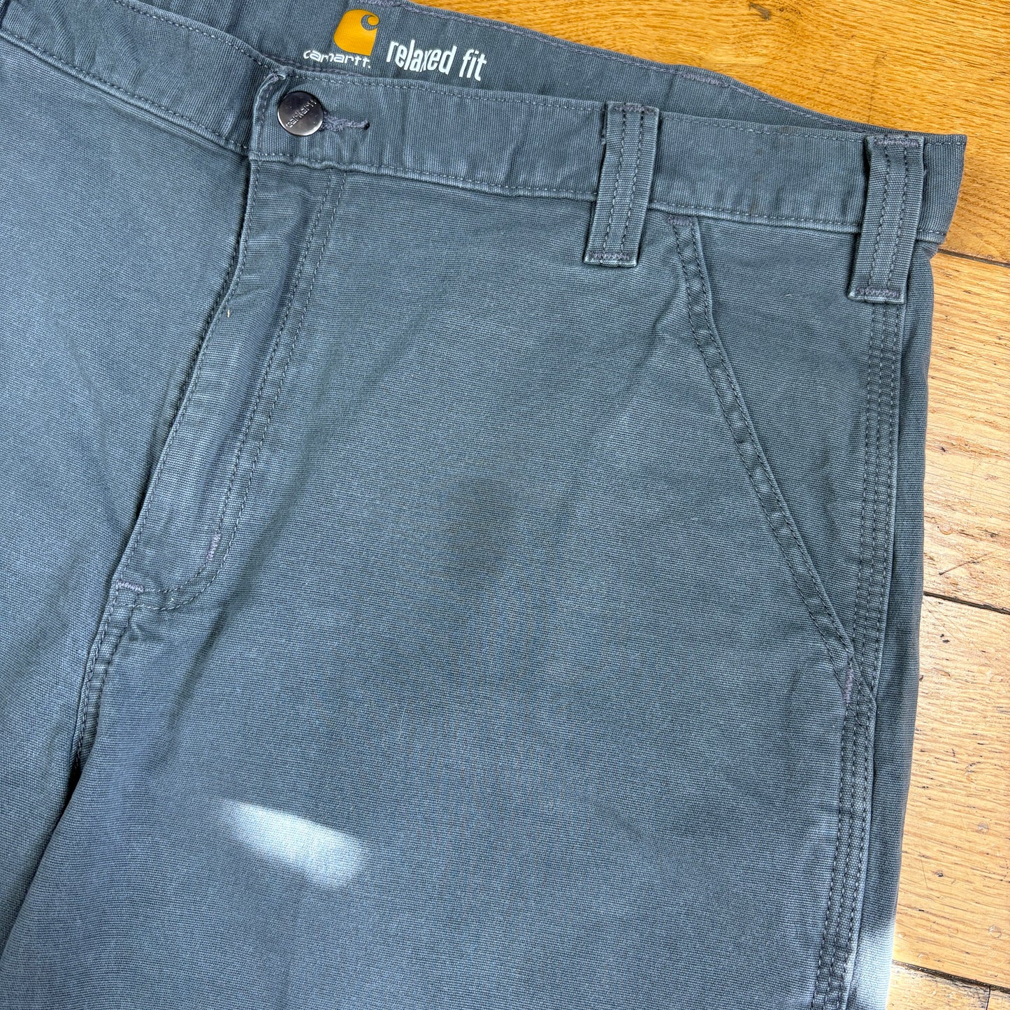 Vintage Carhartt Grey Workwear Baggy Carpenter Shorts - 38