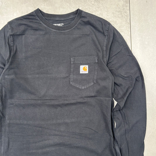 Vintage Carhartt Black Long Sleeve Pocket Workwear T-Shirt - S