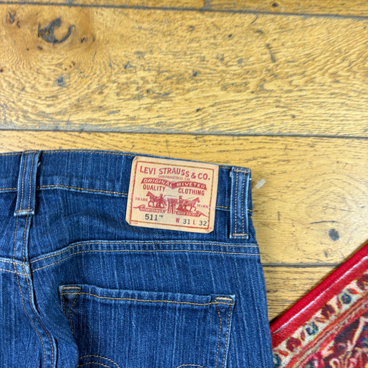 Vintage Levis 511 Slim Blue Denim Jeans - 32