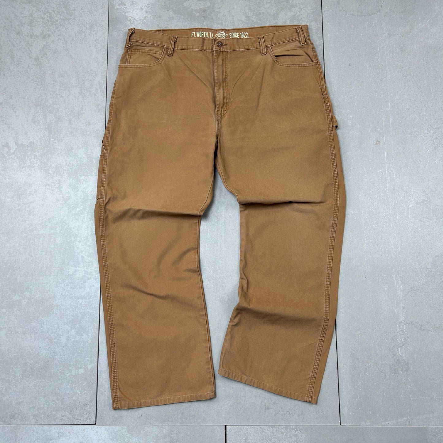 Vintage Dickies Workwear Carpenter Baggy Brown Trousers - 38