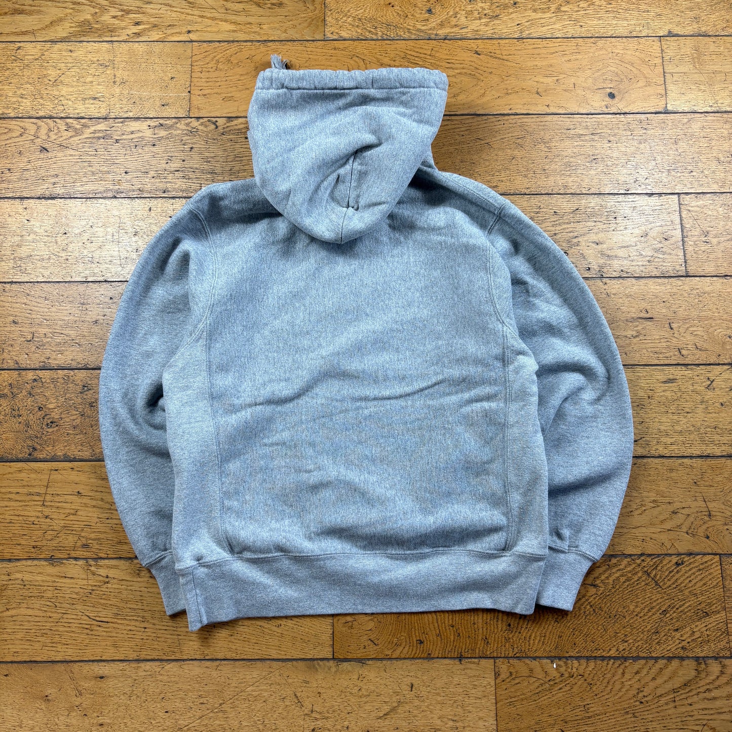 Vintage Champion College Embroidered Grey Hoodie Sweatshirt - S