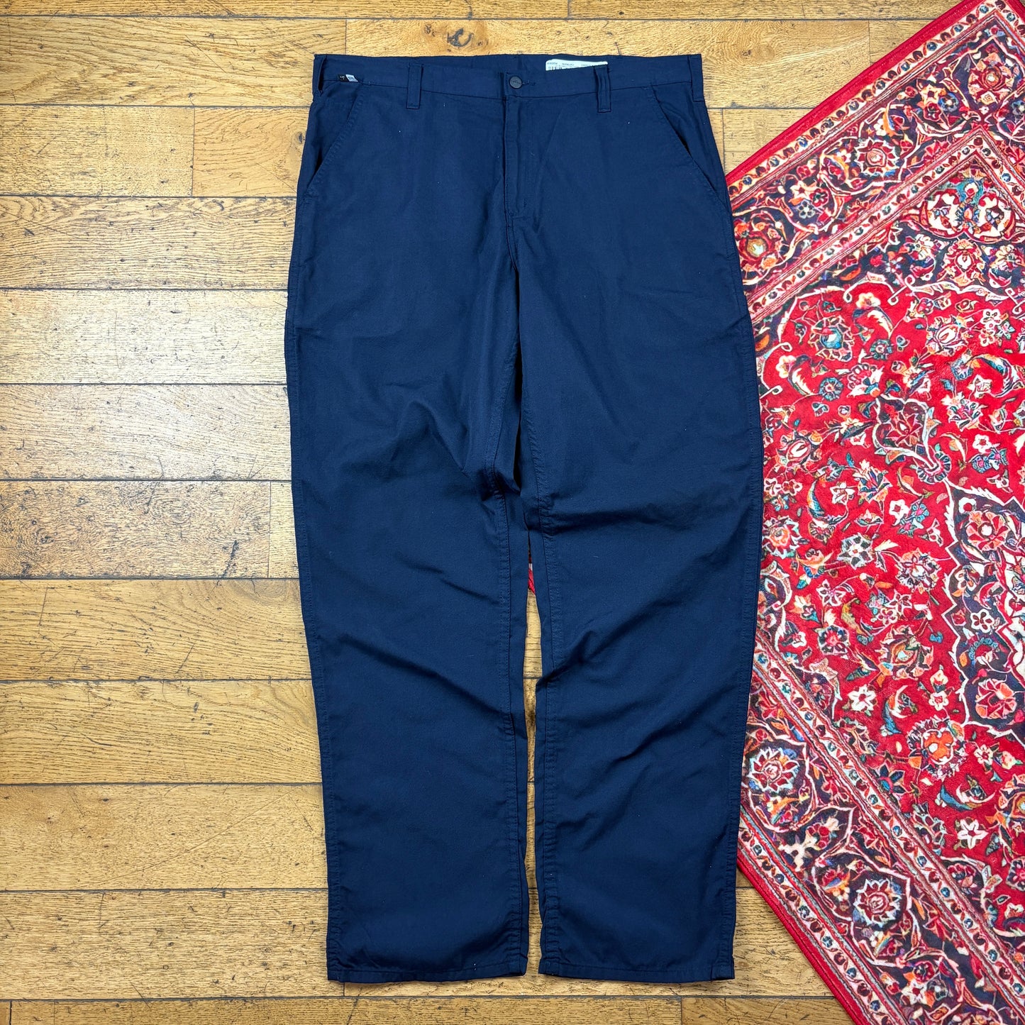 Vintage Carhartt Navy Workwear Carpenter Baggy Trousers - 38