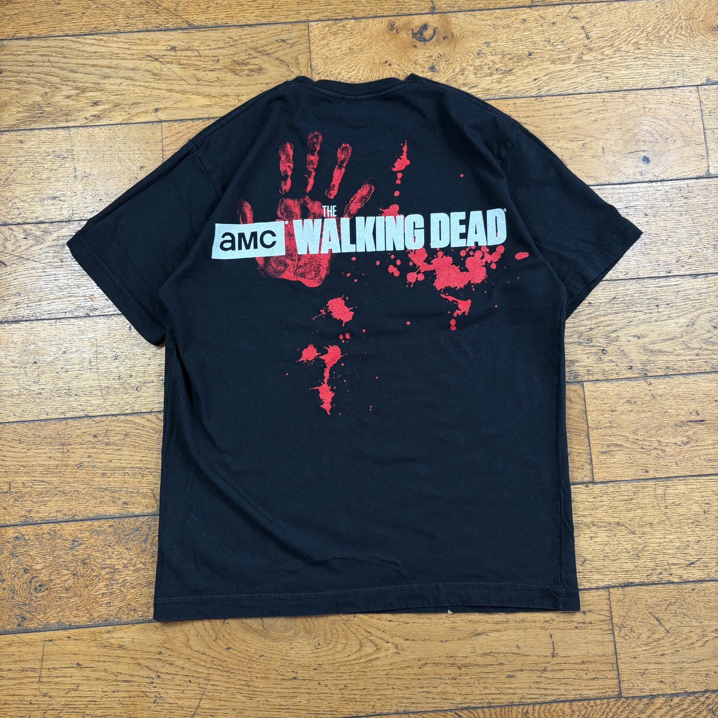 Vintage AMC The Walking Dead Black 2016 Graphic Zombie T-Shirt - S