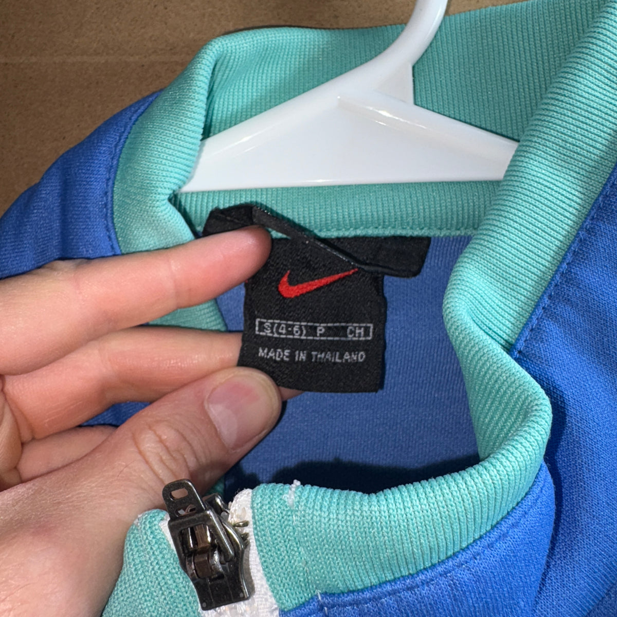 Vintage Nike White Blue Tracksuit Track Womens Jacket - S