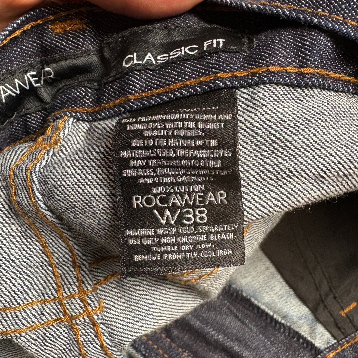 Vintage Rocawear Blue Embroidered Y2K Hip Hop Straight Jeans - 40