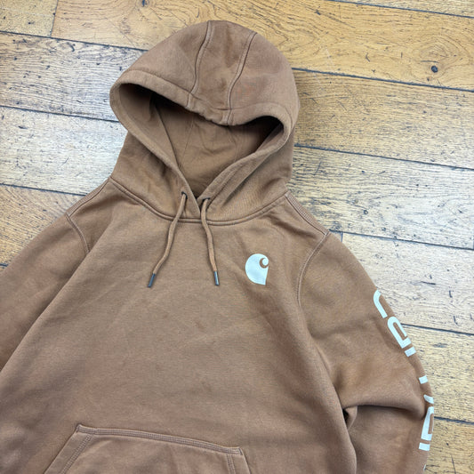 Vintage Carhartt Brown Hoodie Sweatshirt - L