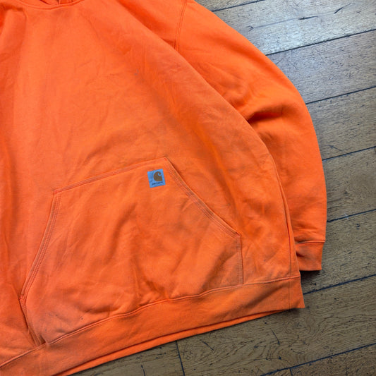 Vintage Carhartt Womens Orange Hoodie Sweatshirt - XL