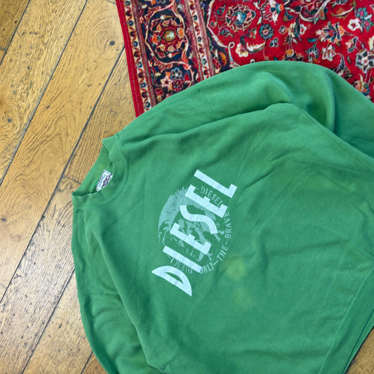 Vintage Diesel Green Sweatshirt - 2XL