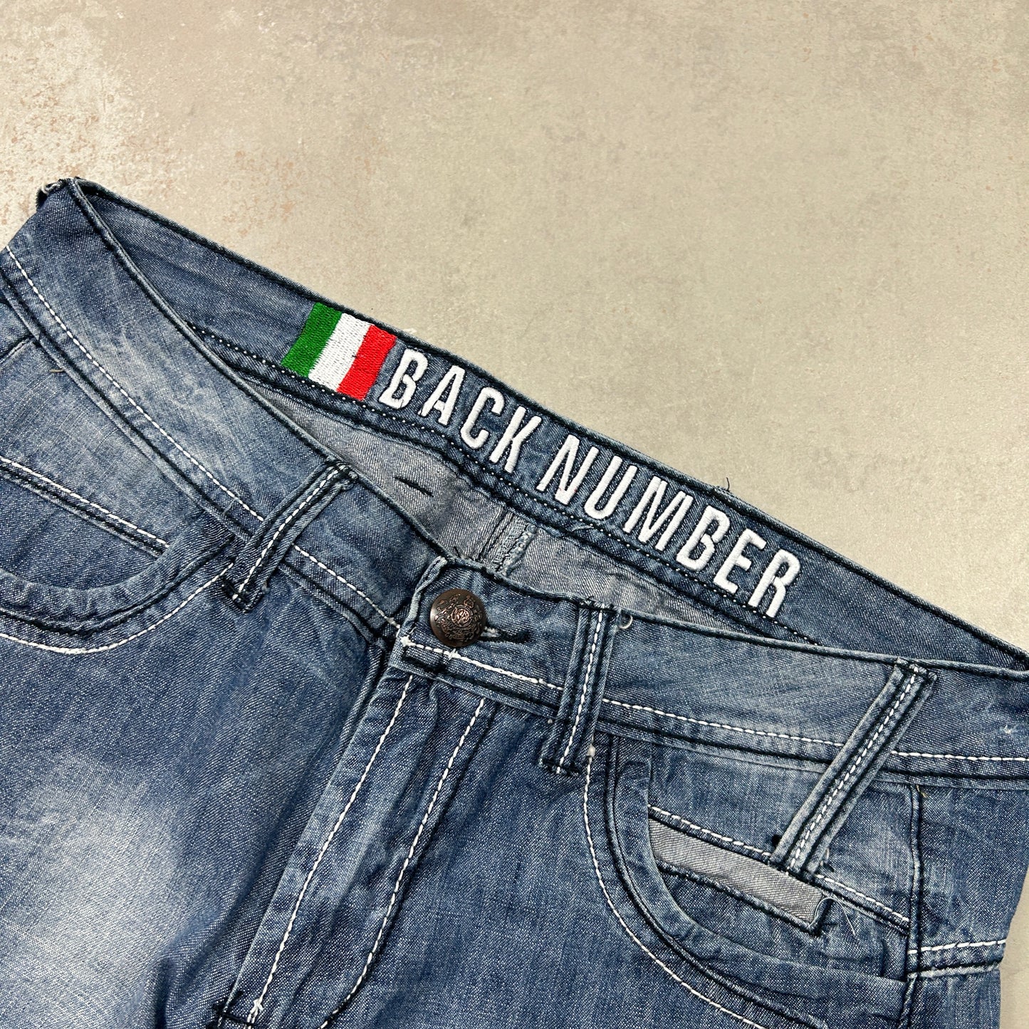 Vintage Embroidered Hip Hop Shorts Blue Jorts - 34