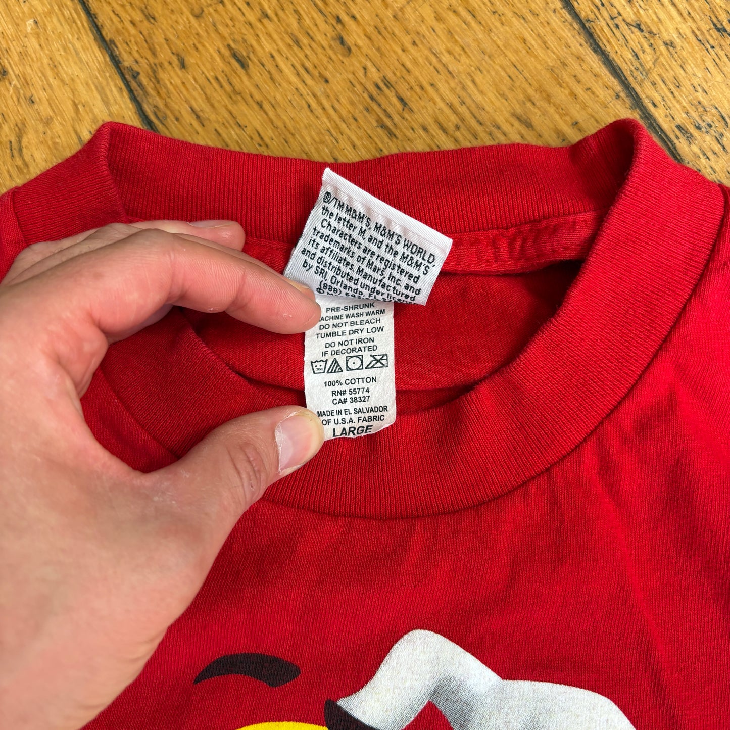 Vintage 90s M&Ms Red Single Stitch Graphic T-Shirt - S