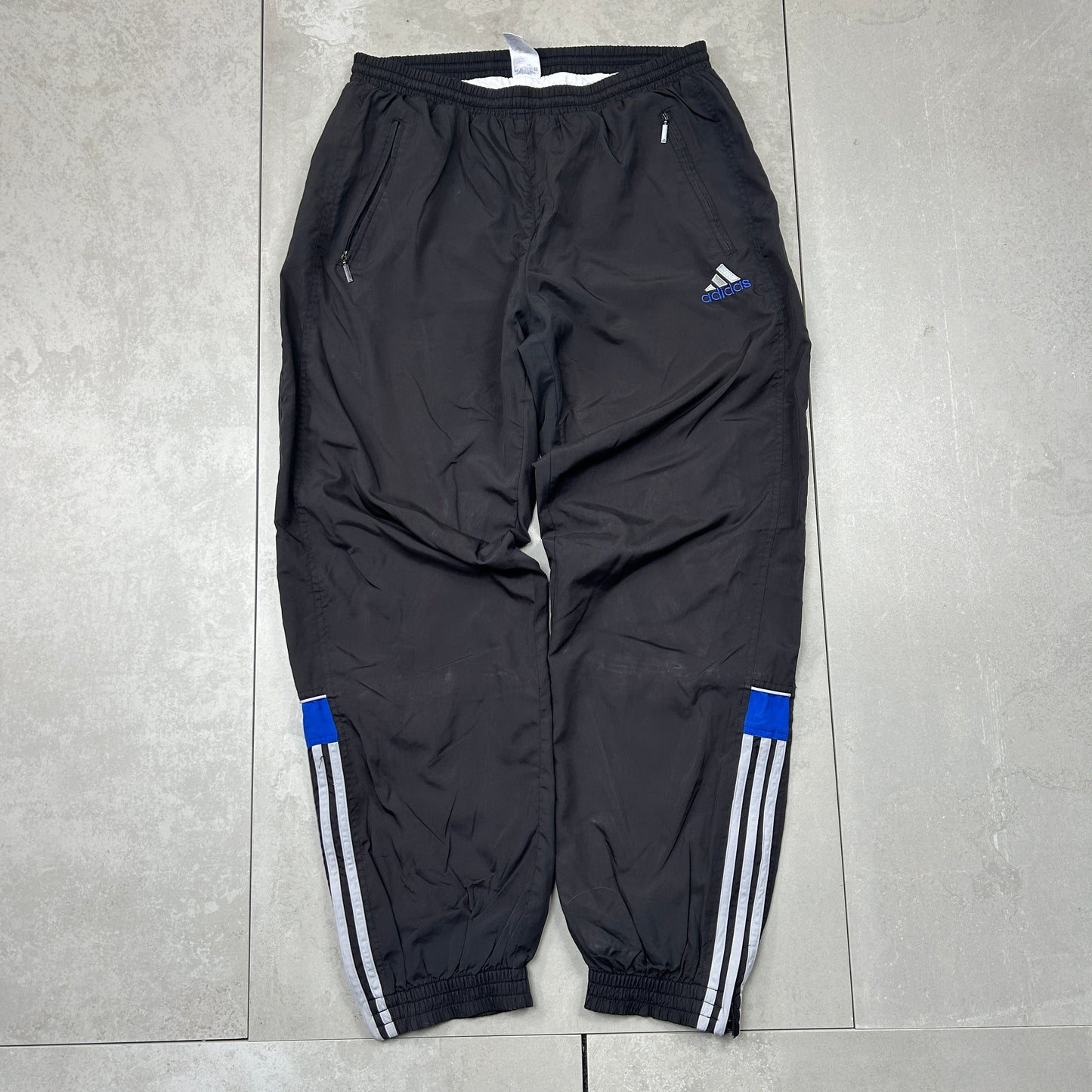 Vintage Adidas Black Baggy Tracksuit Sweatpants Track Pants Bottoms - M