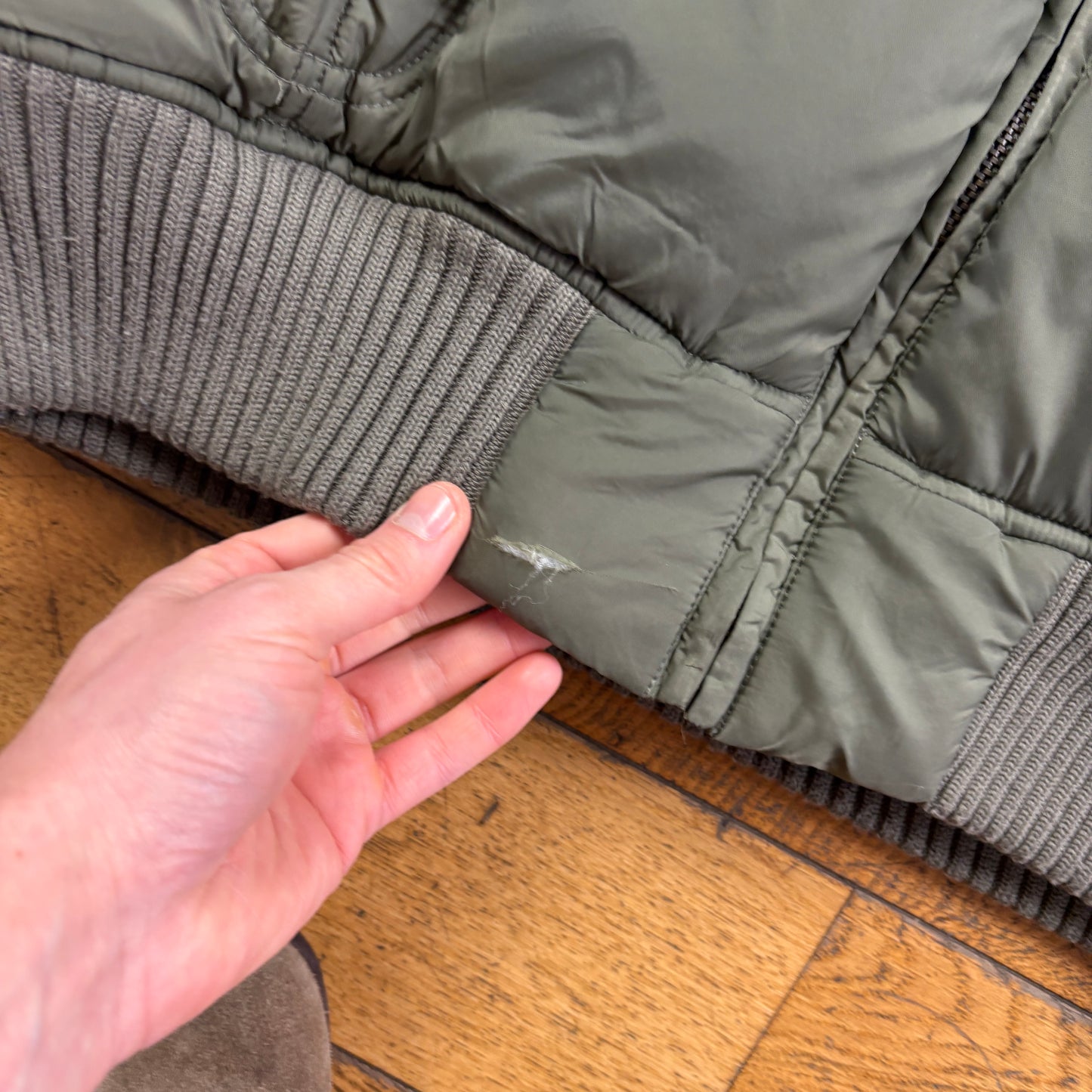 Vintage Green Pilot Aviator Bomber Jacket - XL