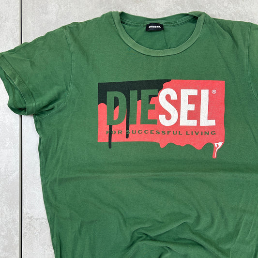 Vintage Diesel Y2K Green T-Shirt - M