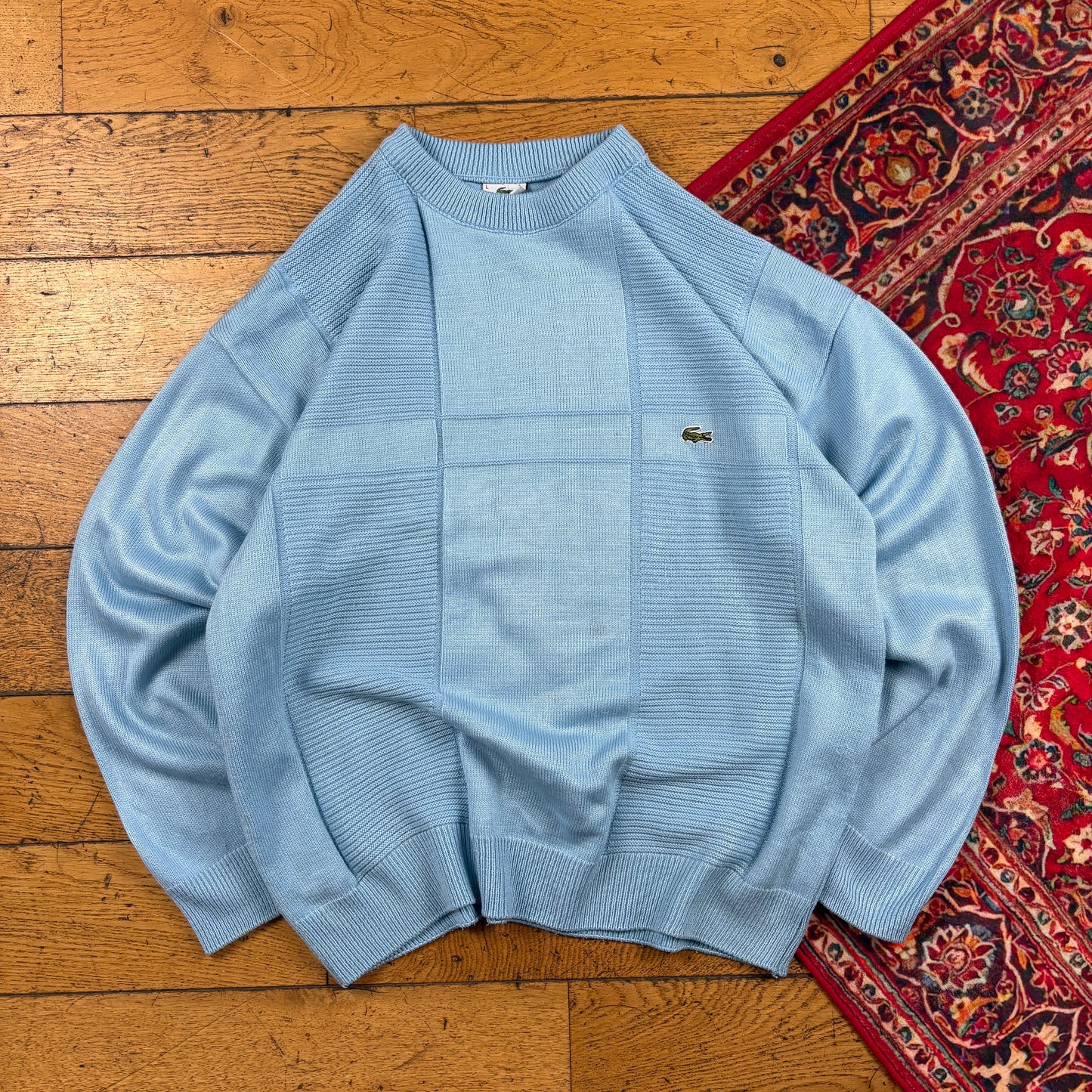 Vintage Lacoste Blue Chunky Knit Jumper - L