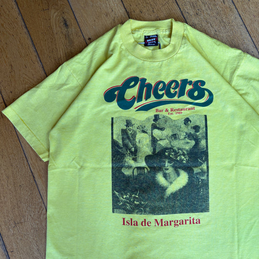Vintage 90s Cheers Bar Yellow Single Stitch Graphic T-Shirt - S