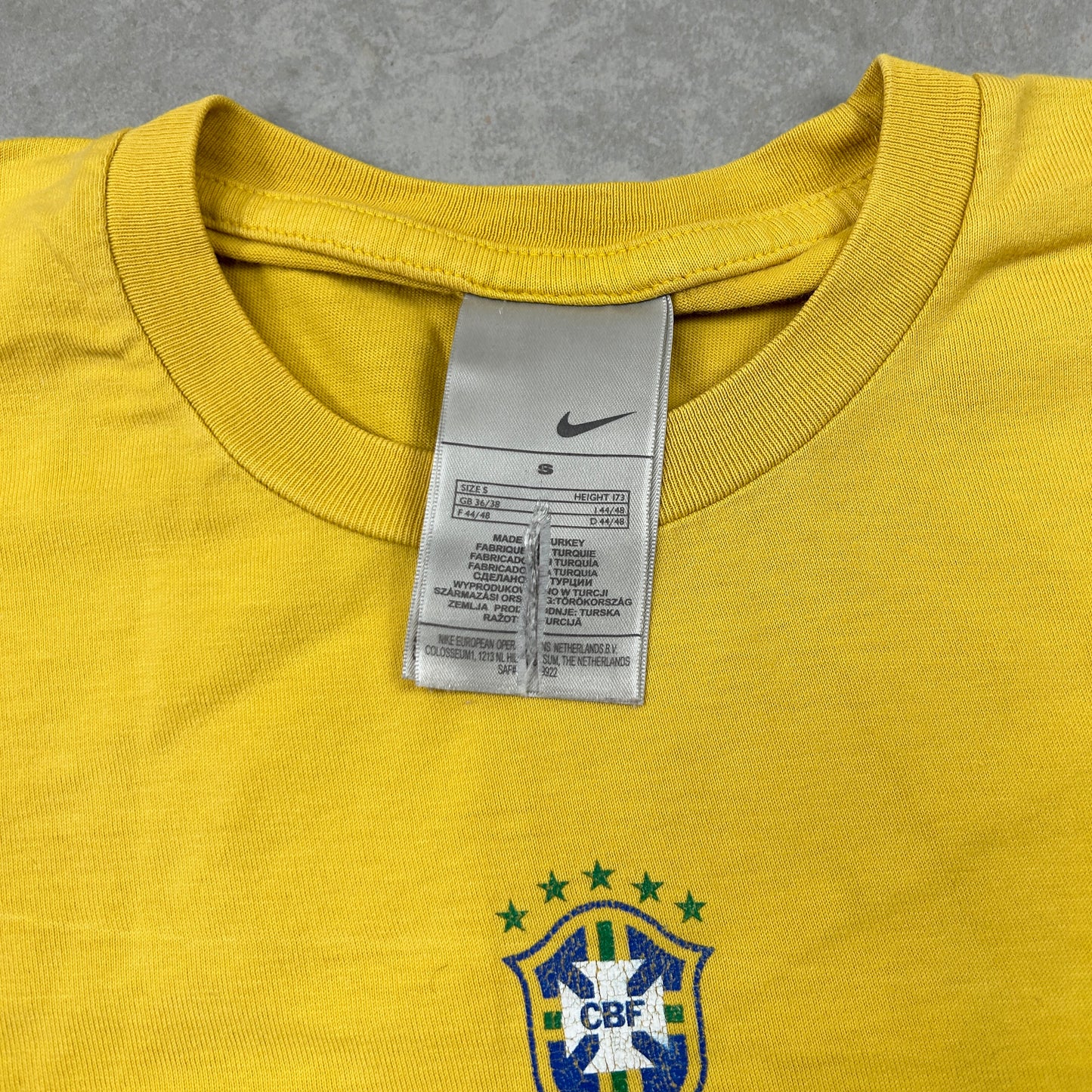 Vintage Nike Brazil Graphic Yellow T-Shirt - S