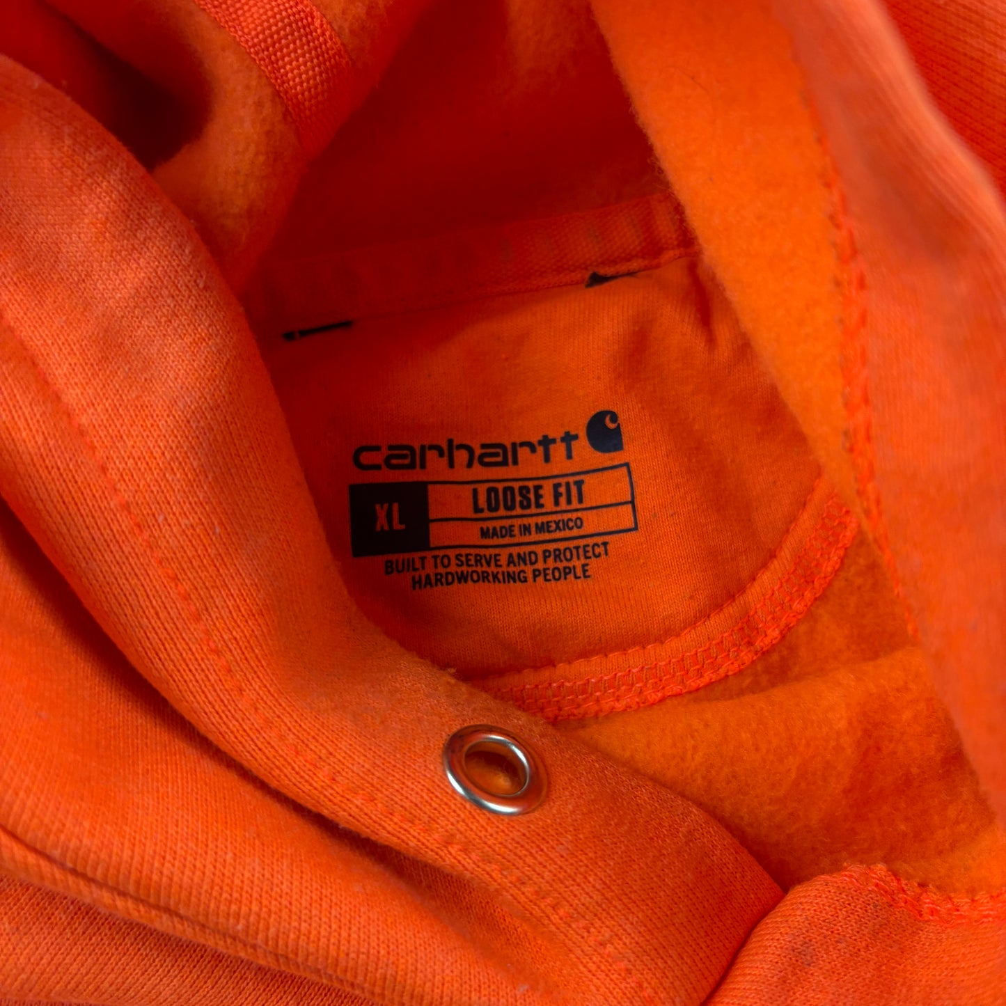 Vintage Carhartt Womens Orange Hoodie Sweatshirt - XL