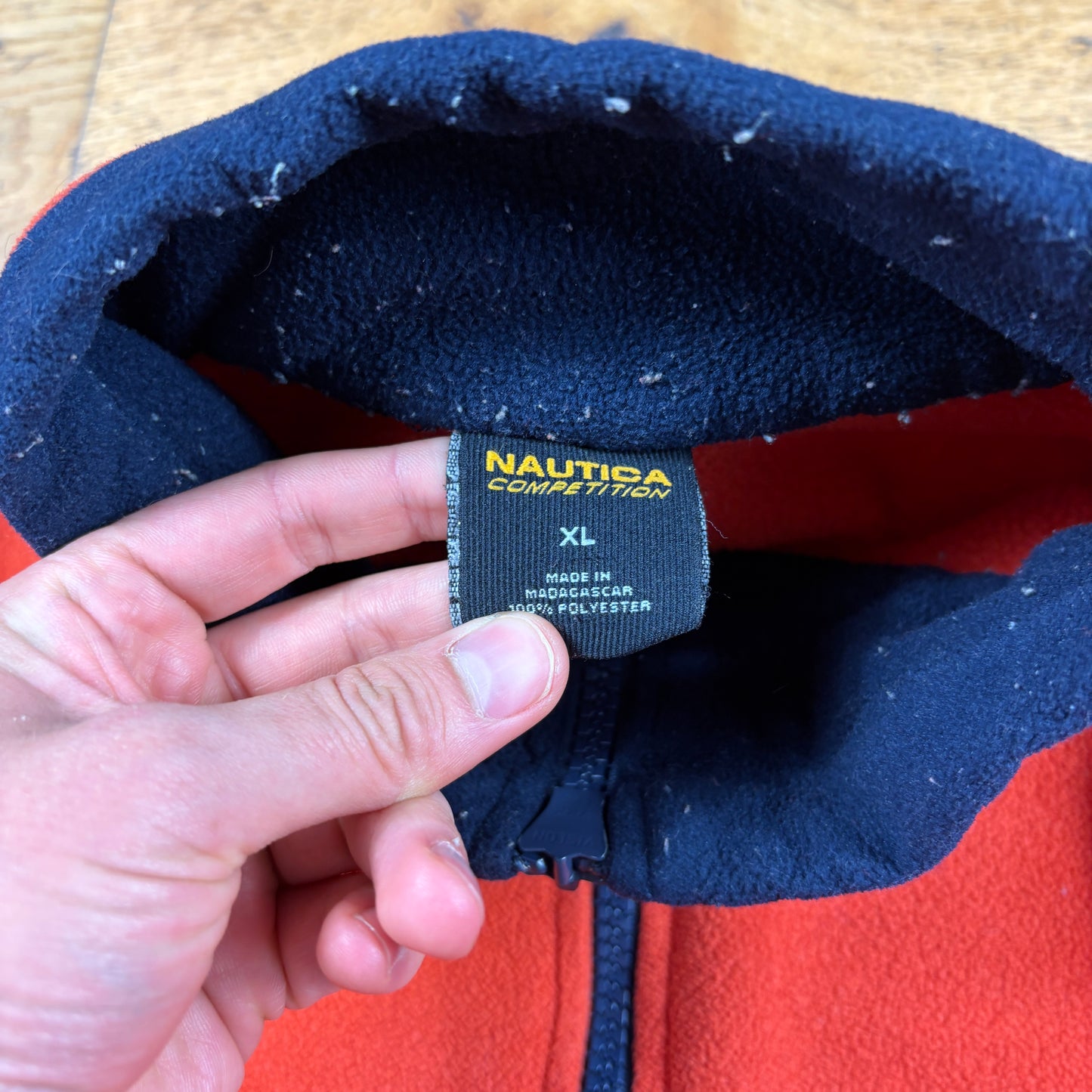 Vintage Nautica Orange Zip Fleece Embroidered Sweatshirt - XL
