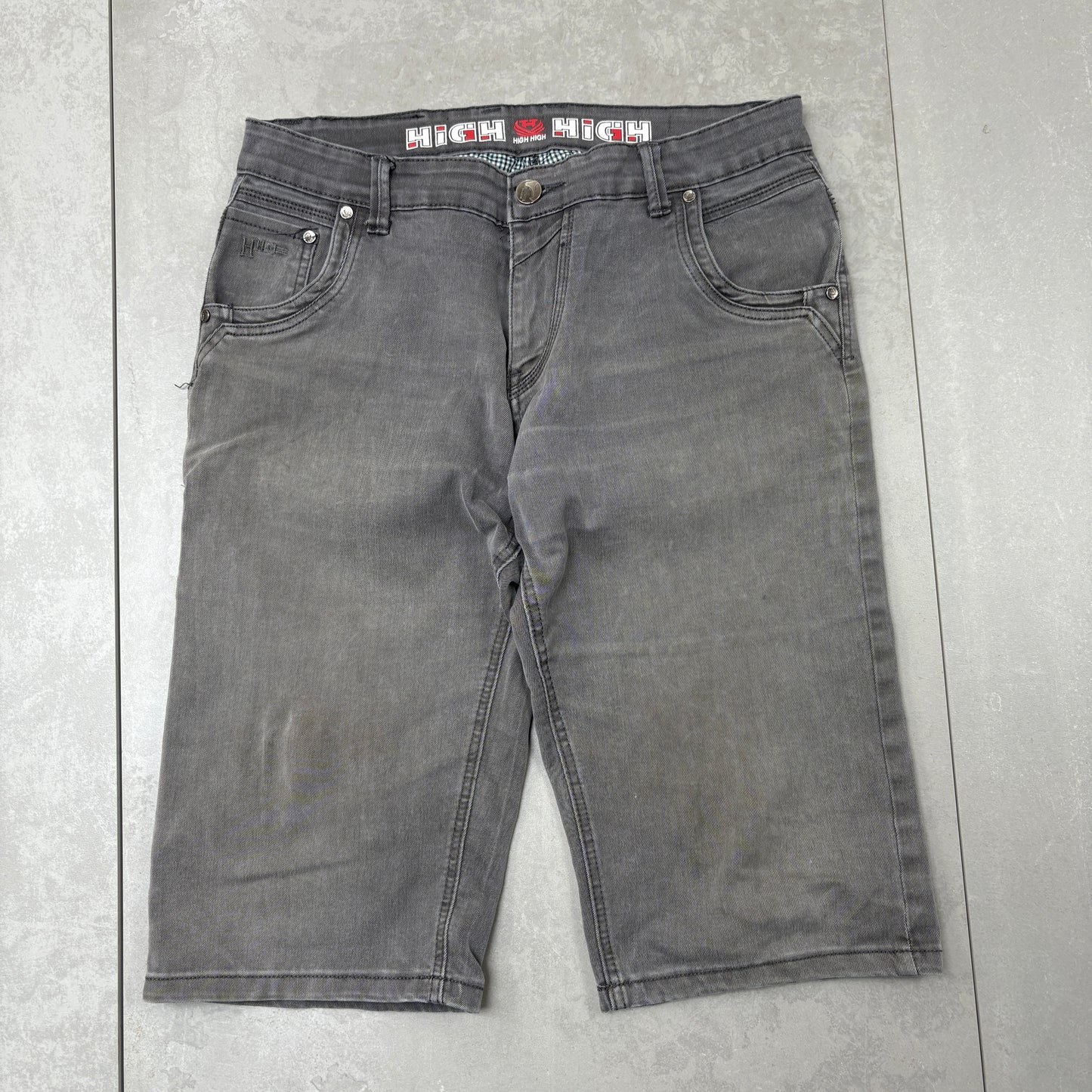 Vintage Embroidered Grey Hip Hop Shorts Jorts - 34