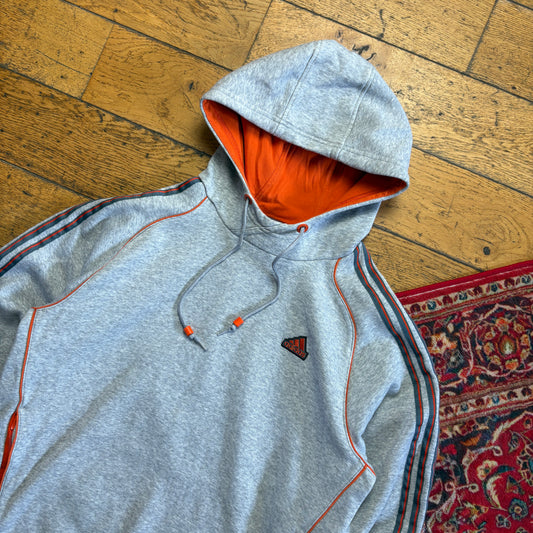 Vintage 00s Adidas Grey Embroidered Hoodie Sweatshirt - M