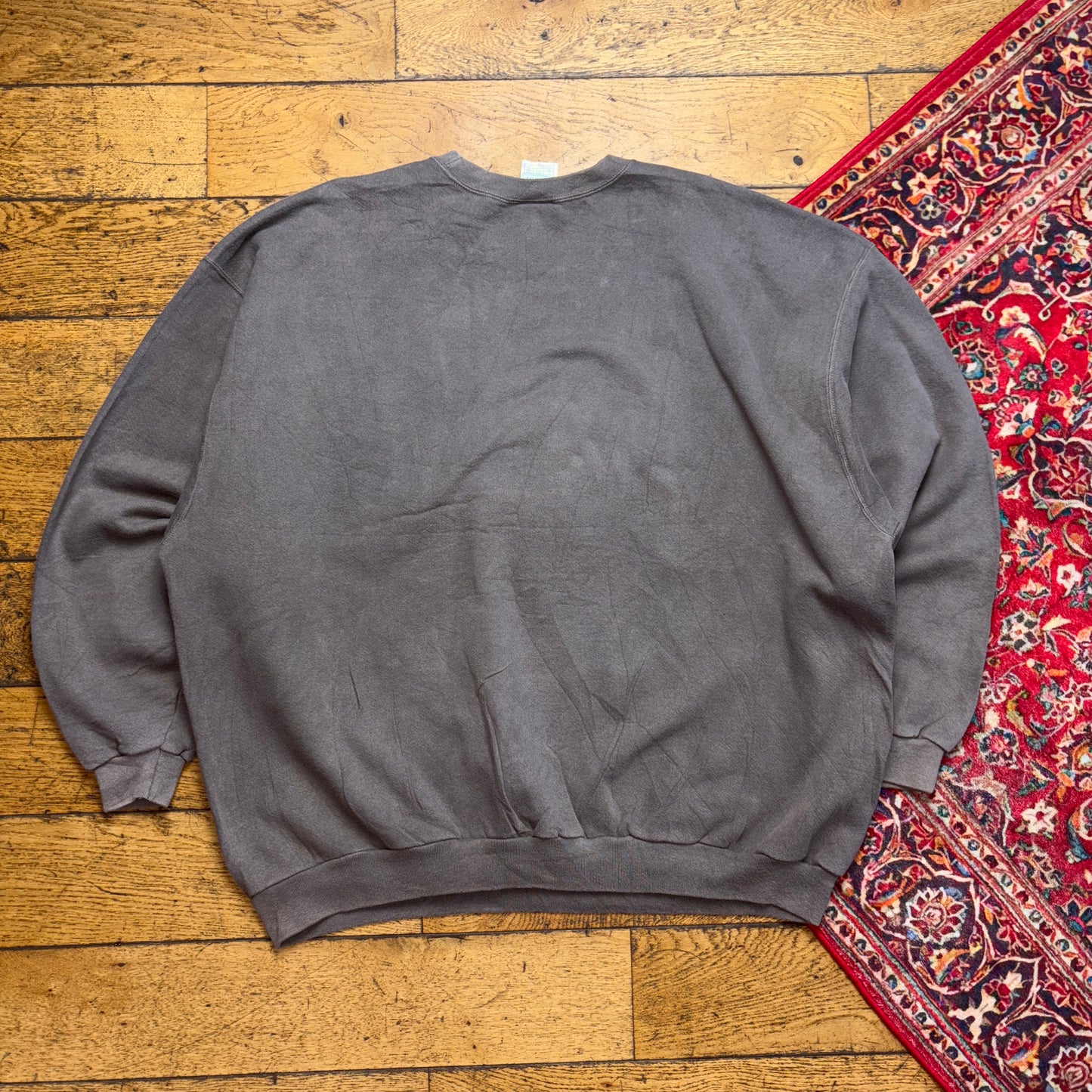 Vintage 90s Nike Swoosh Grey Brown Embroidered Sweatshirt - 2XL