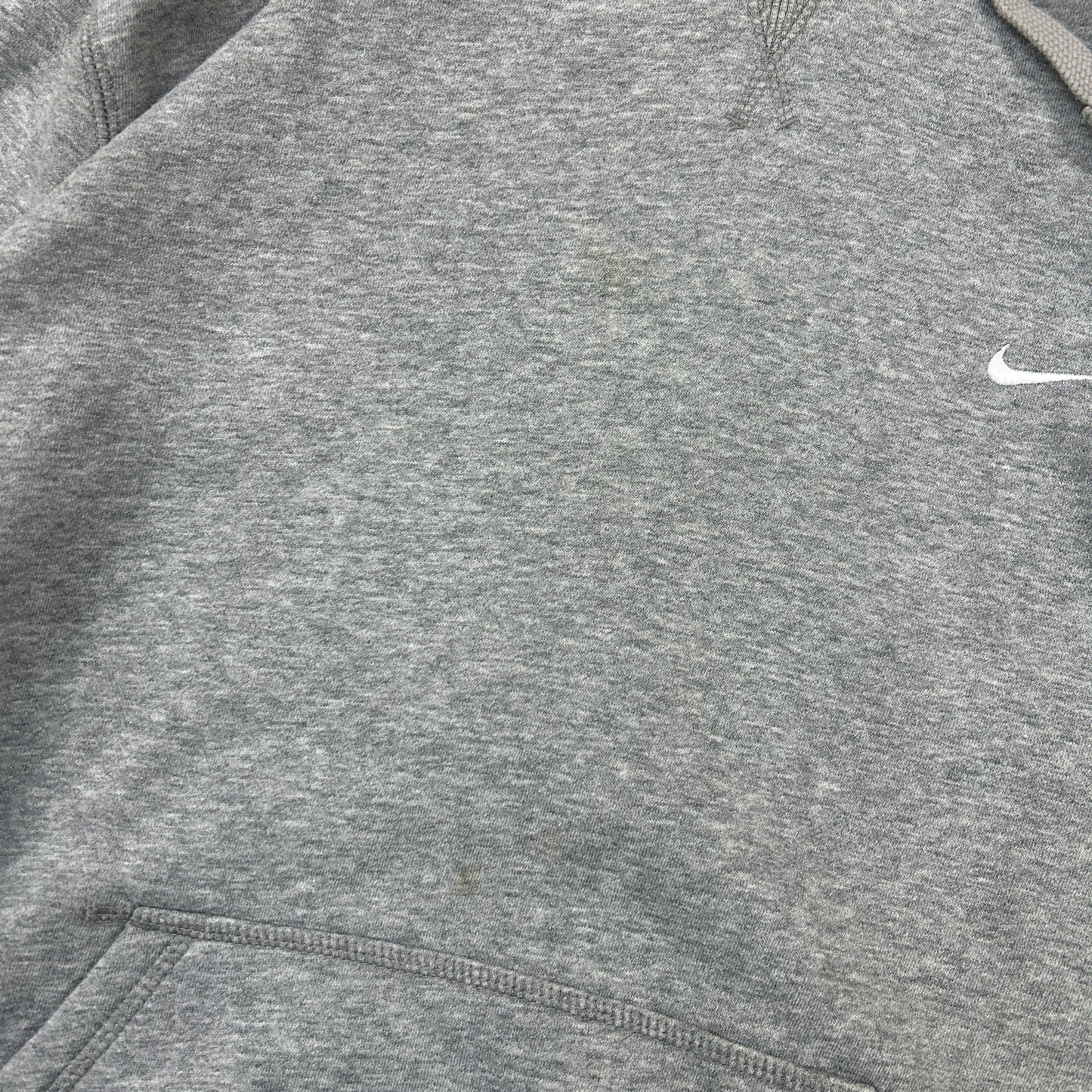 Vintage 00s Nike Grey Swoosh Hoodie Embroidered Sweatshirt - XXL