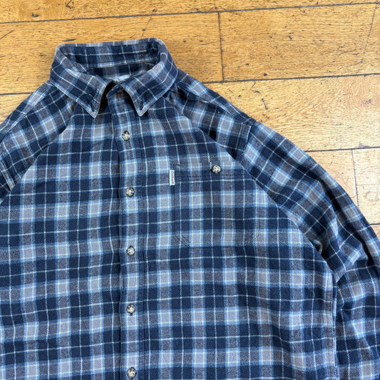 Vintage Carhartt Blue Check Flannel Workwear Shirt - XL