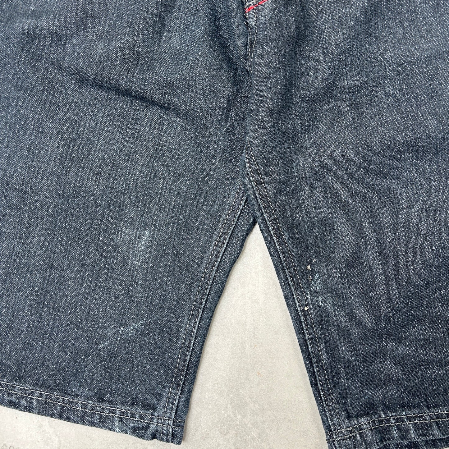 Vintage Embroidered Hip Hop Baggy Black Shorts Jorts - 34