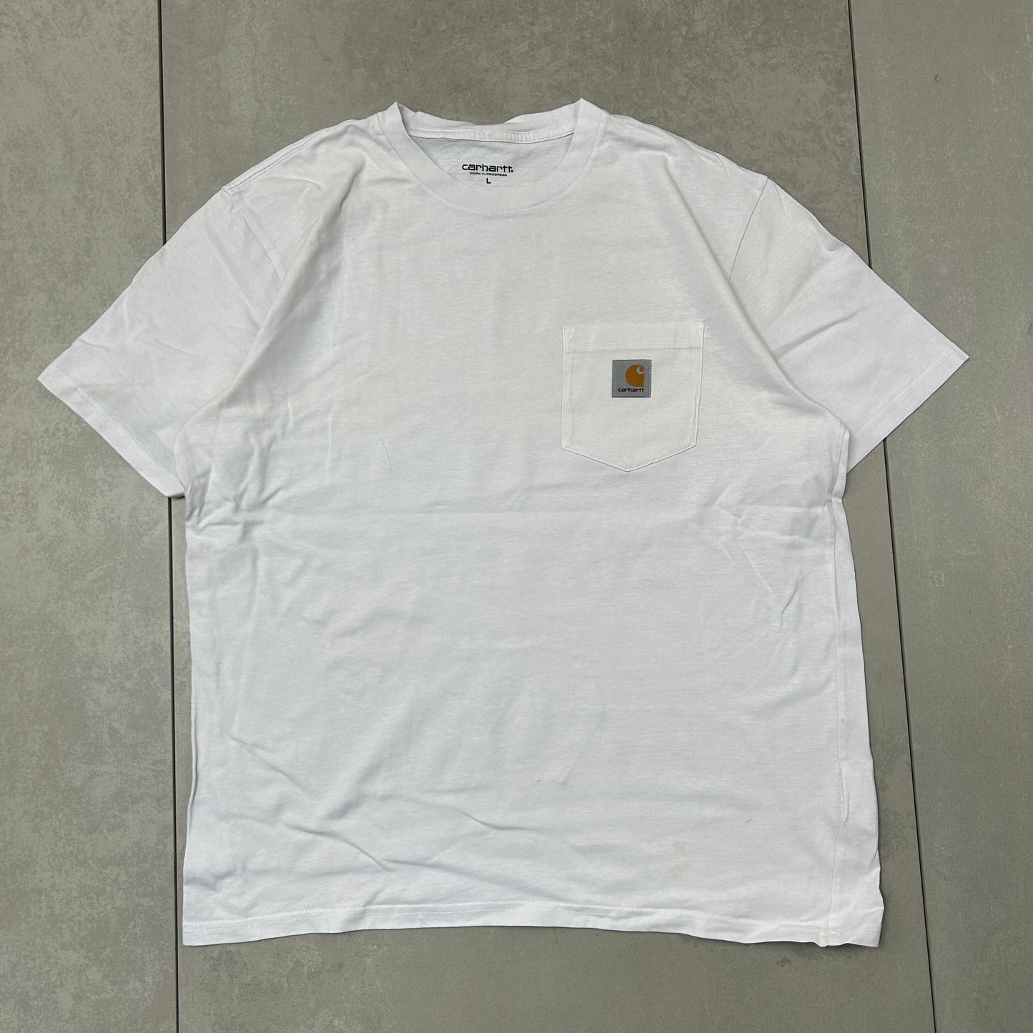 Vintage Carhartt Pocket Logo White T-Shirt - L