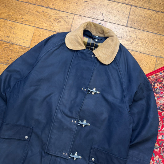 Vintage Fay Navy Fireman Clasp Trench Coat Jacket - 2XL