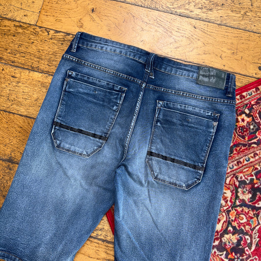 Vintage Blue Hip Hop Shorts Jorts - 36
