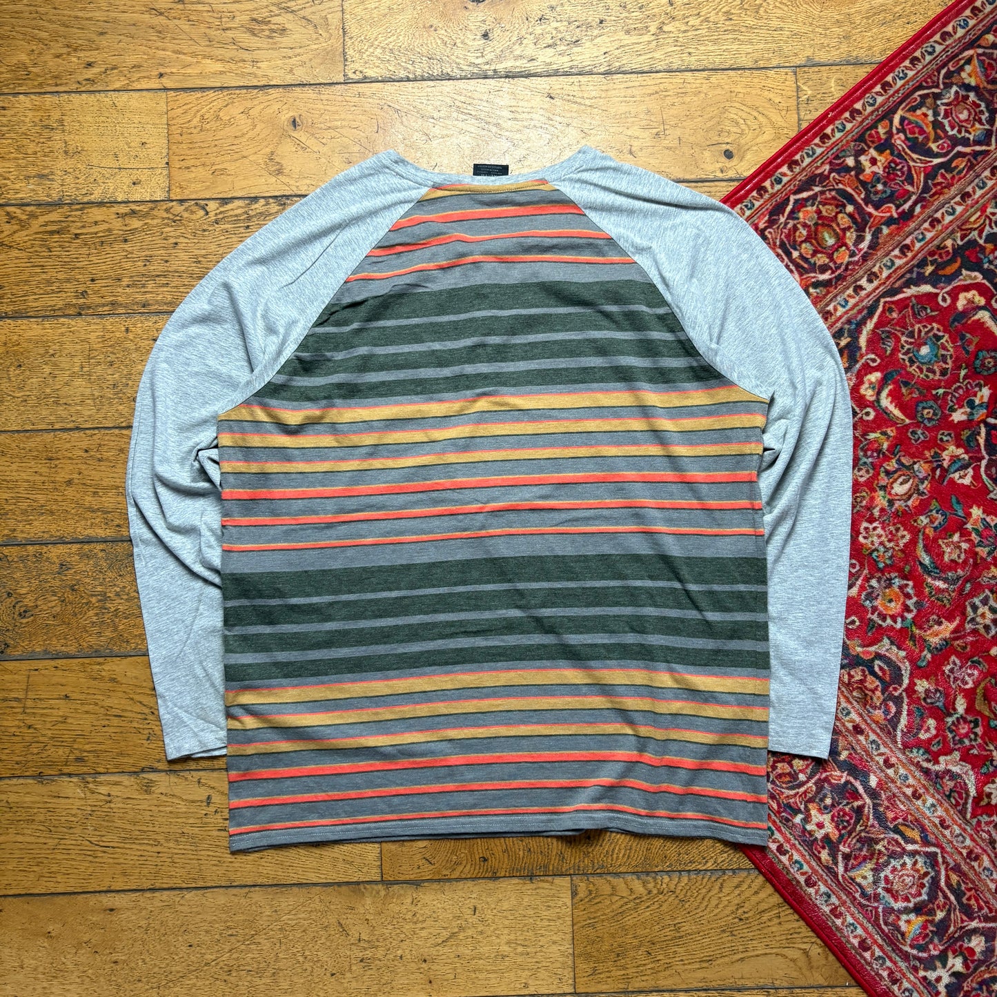 Vintage Oakley Raglan Stripe Grey Long Sleeve T-Shirt - XL