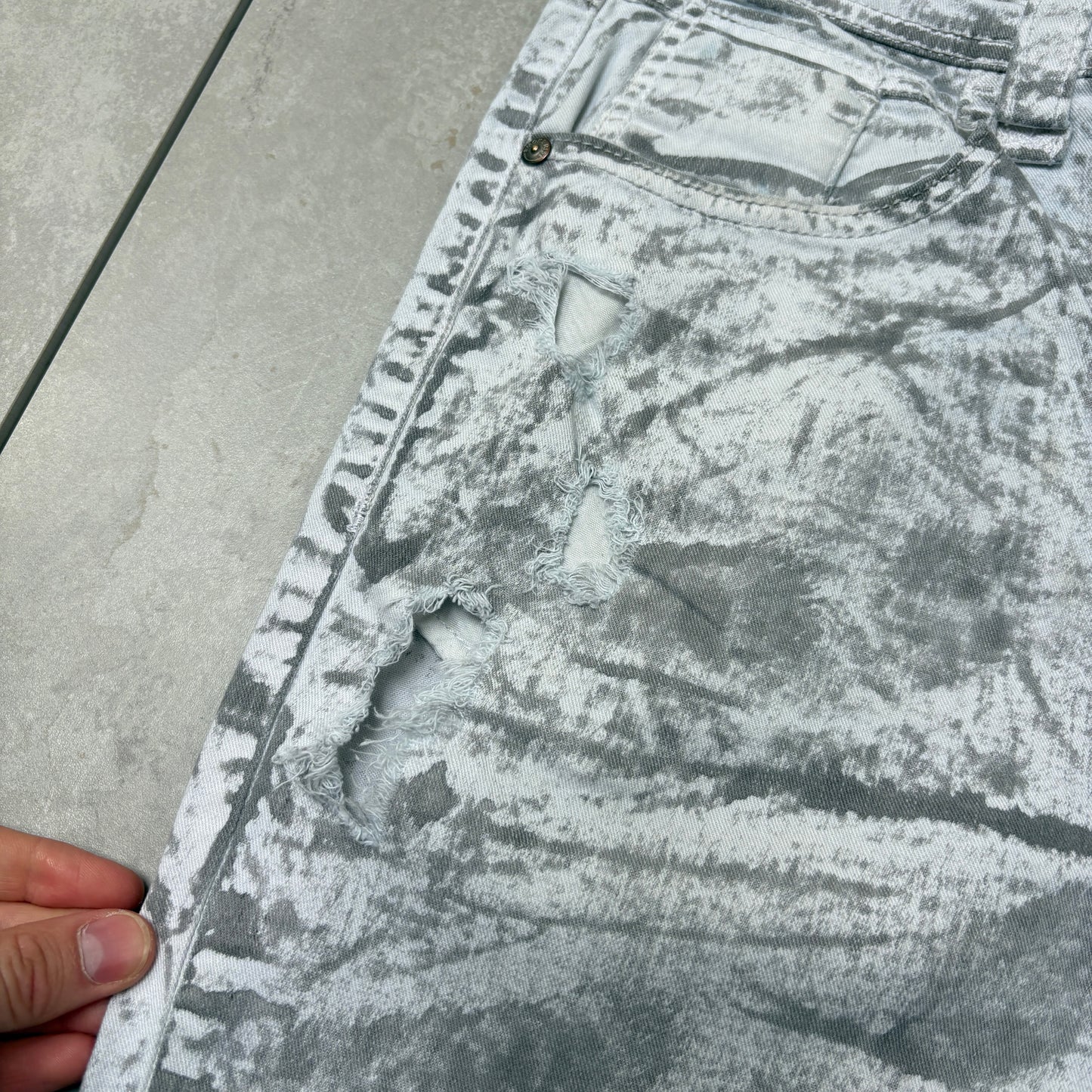 Vintage White Hip Hop Baggy Shorts Jorts - 32
