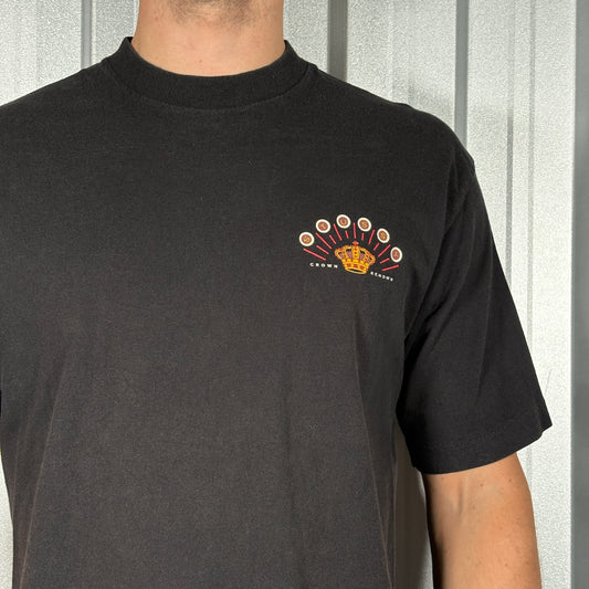 Stussy 90s Crown Black Graphic T Shirt - M