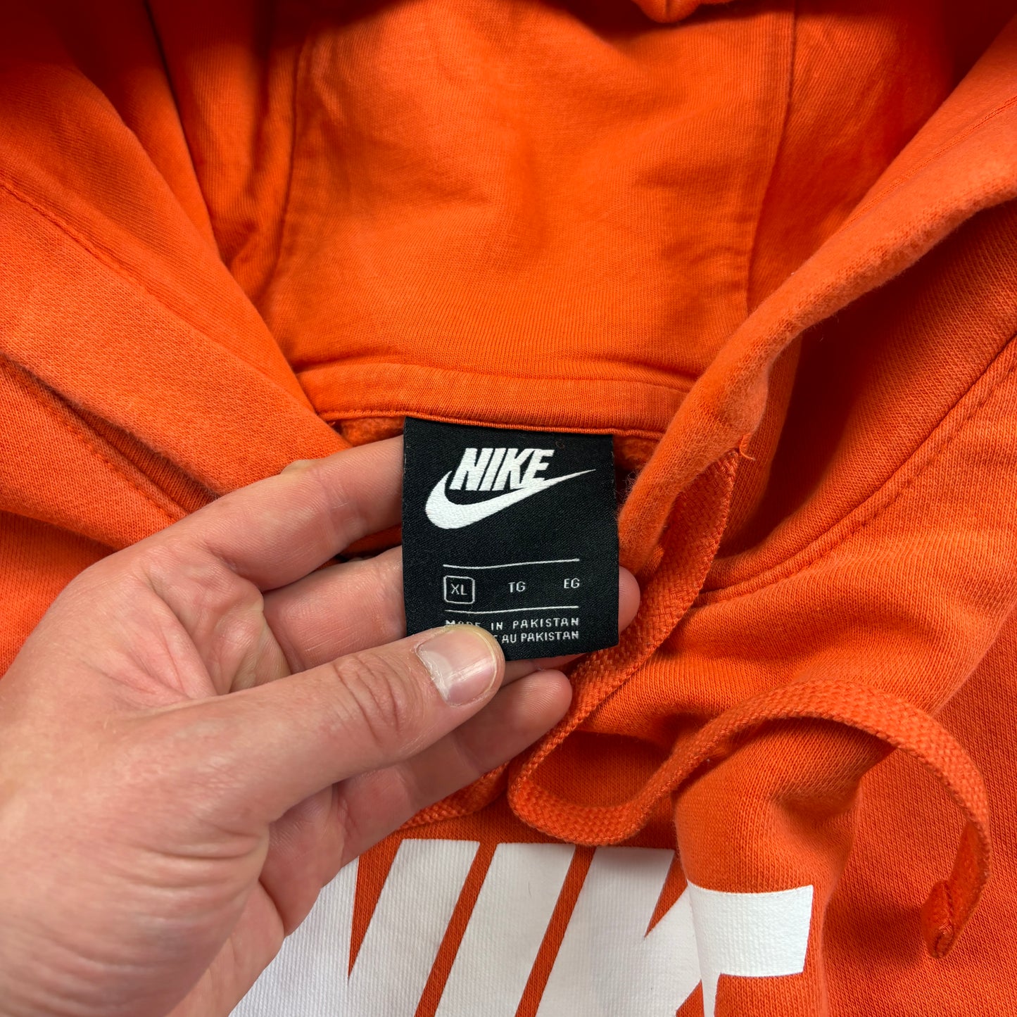 Vintage Nike Orange Hoodie Sweatshirt - XL