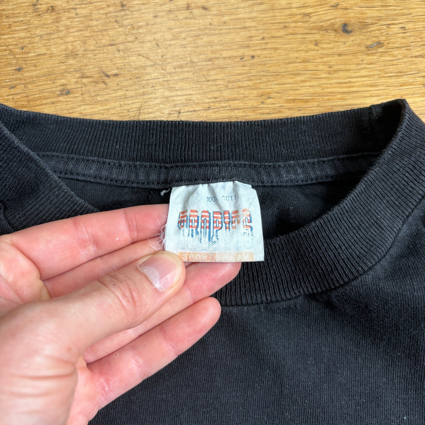 Vintage 90s BUM Equipment Single Stitch Black Graphic T-Shirt - S