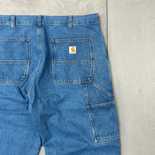 New Carhartt Double Knee Carpenter Blue Jeans - 36