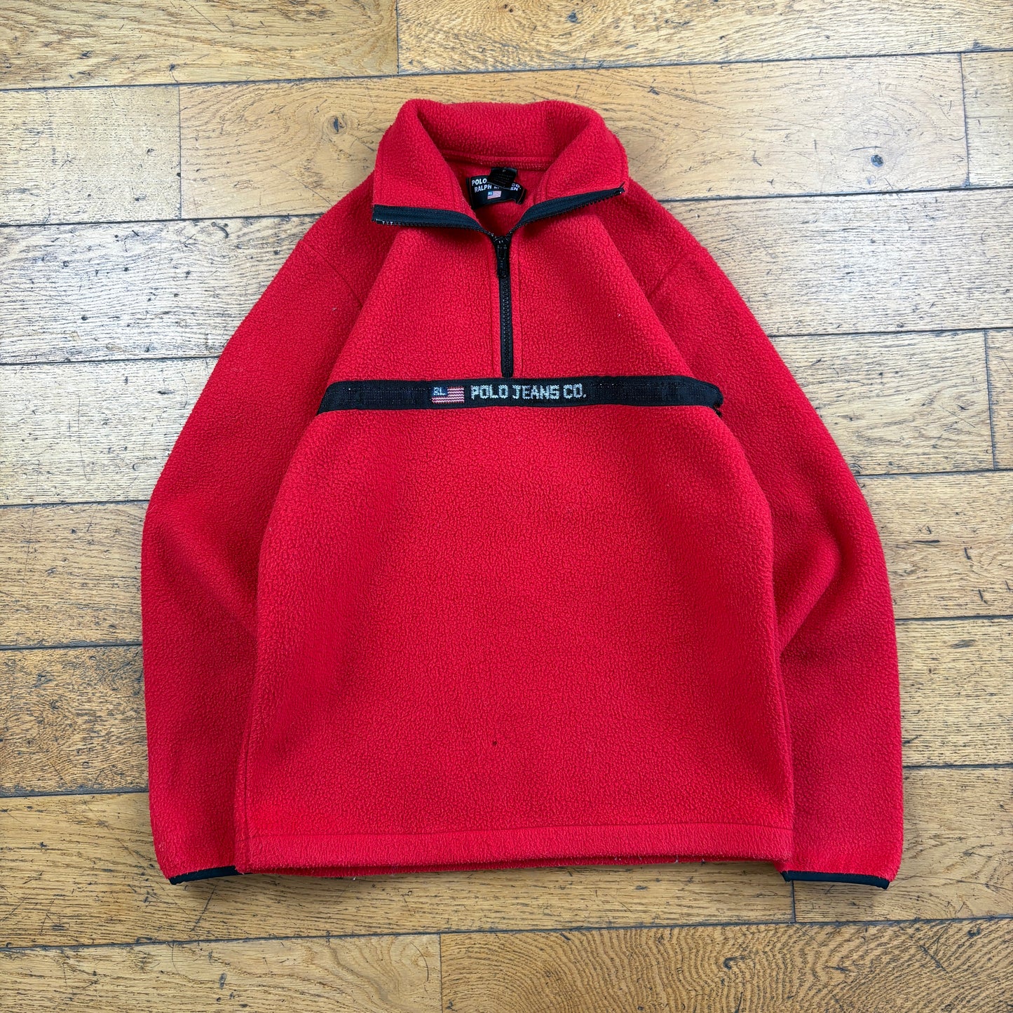 Vintage Ralph Lauren Polo Jeans Co Red Fleece Sweatshirt - XS