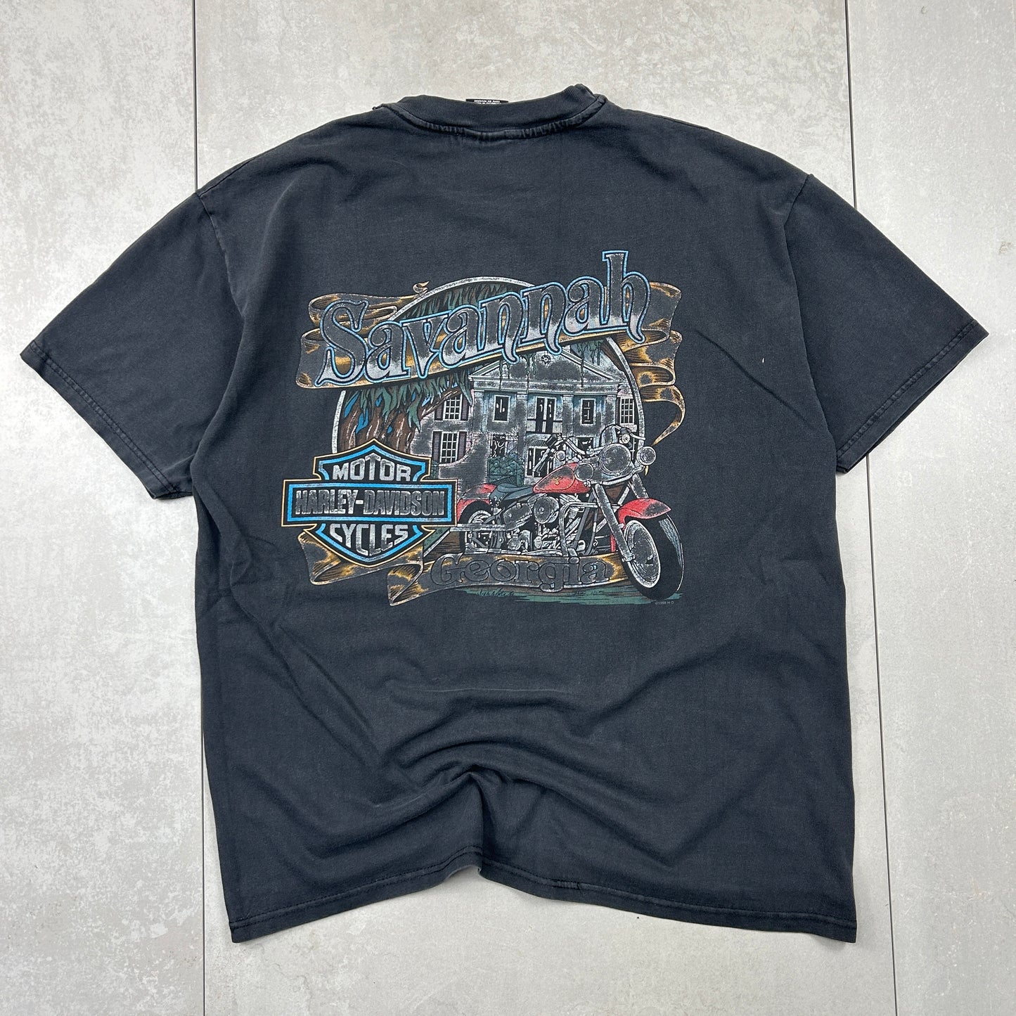 Vintage 1998 Harley Davidson Single Stitch Black Graphic T-Shirt - L