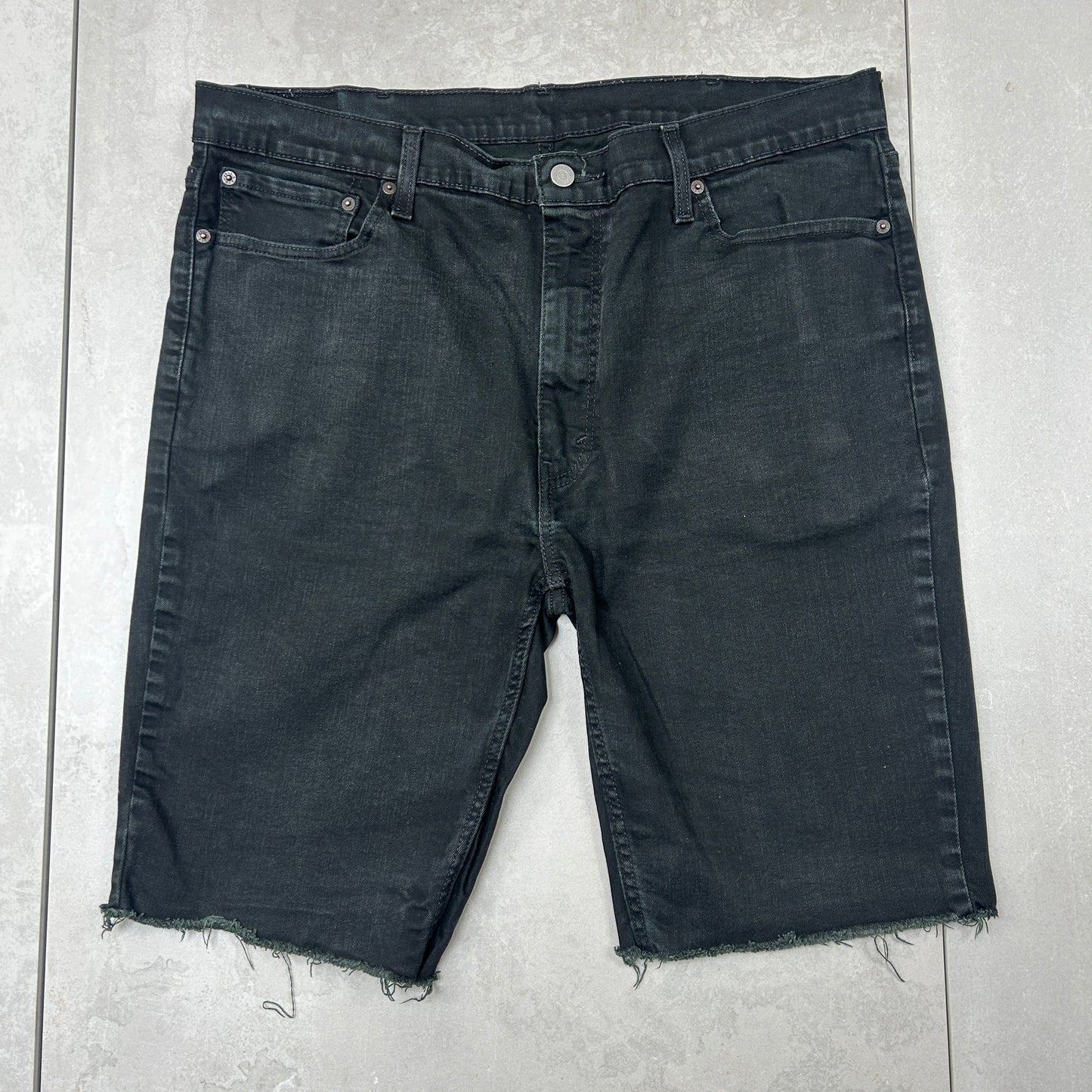 Vintage Levis 511 Slim Black Denim Shorts - 40