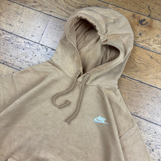 Vintage Nike Brown Embroidered Hoodie Sweatshirt - L