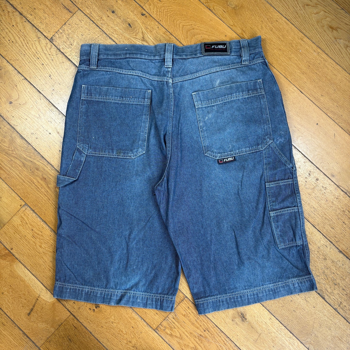 Vintage FUBU Embroidered Hip Hop Blue Baggy Shorts Jorts - 42