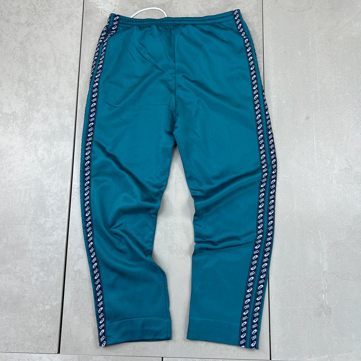 Vintage ASICS Green Baggy Tracksuit Sweatpants Track Pants Bottoms - L